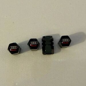 Audi Valve Stem Caps in Black Set of 4 NWT